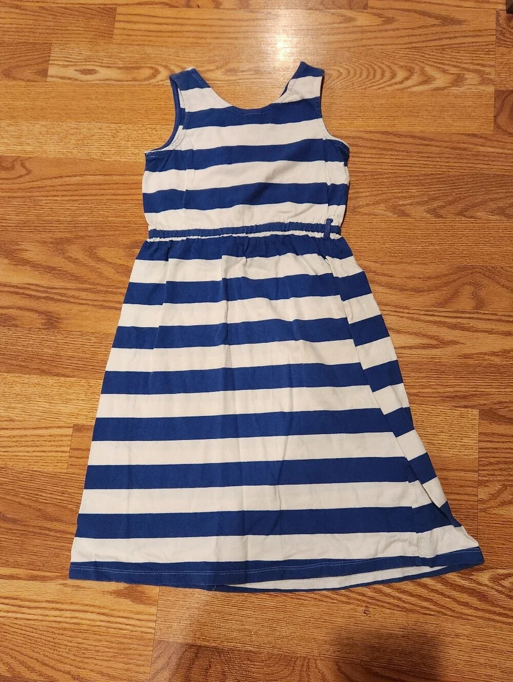 Gymboree Blue and White Striped Sleeveless Cotton Dress